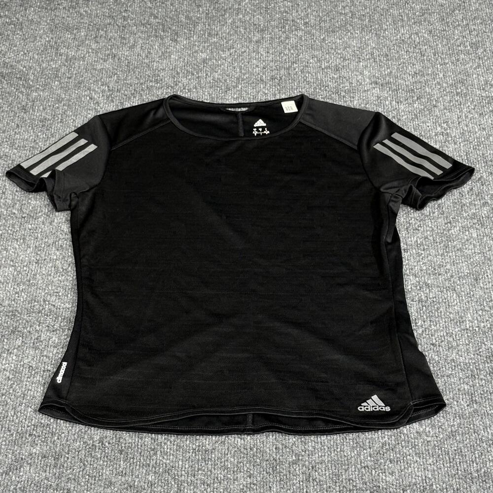 Adidas Shirt Womens Small Black Climacool Running Reflective T-Shirt BP7463
